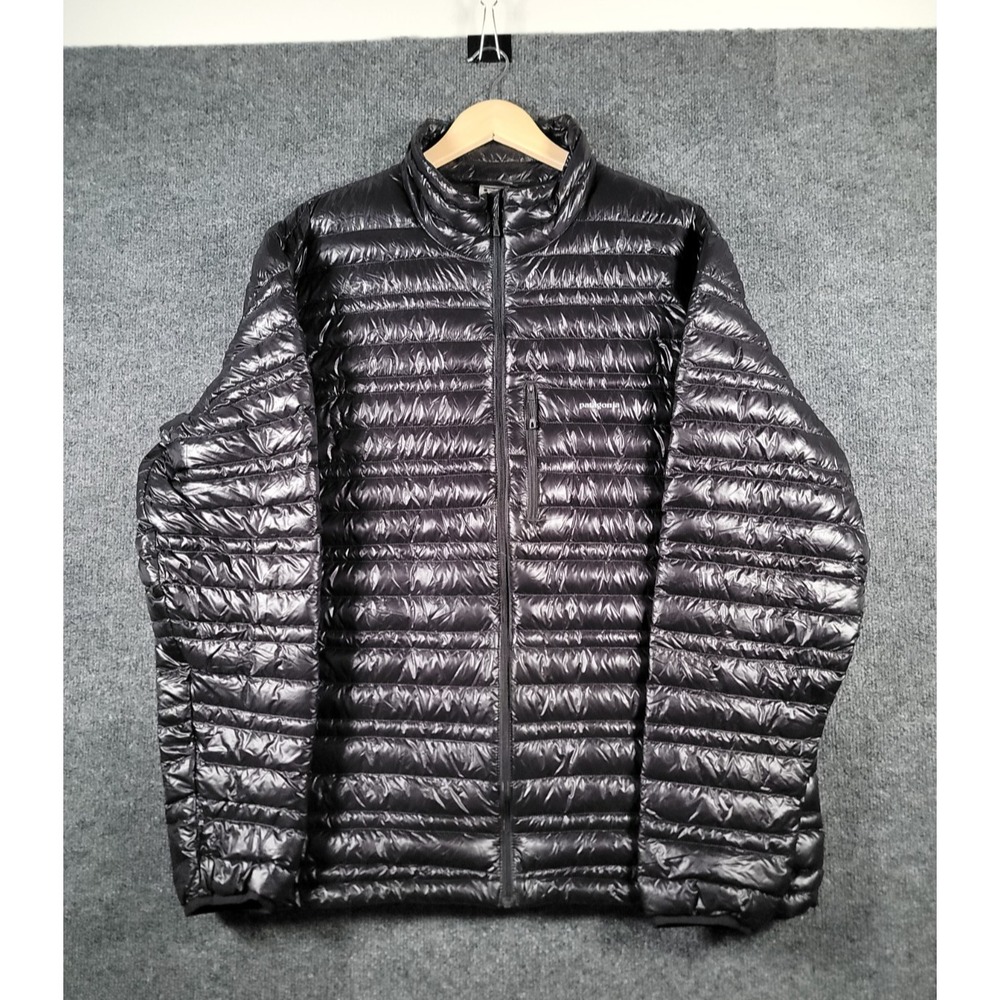Patagonia Mens Ultralight Down Jacket XXL Black Packable Goose Down Puffer FLAWS